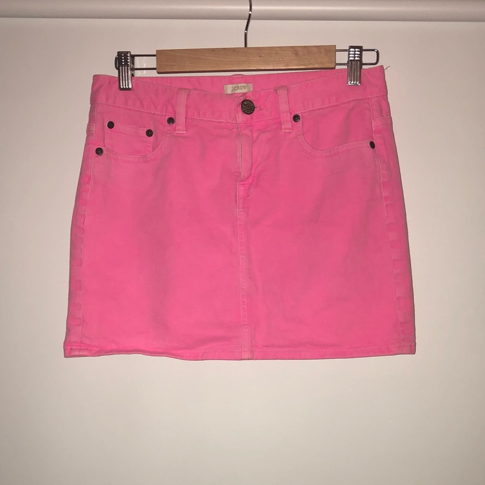 J. Crew Hot Pink Denim Skirt